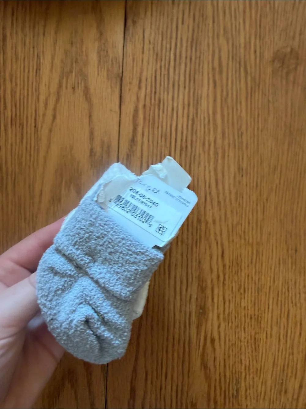 Carters Cream Baby Terry Socks with Gray Heel